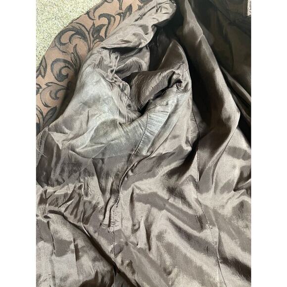 CHRISTINE ALEXANDER Black Crystal Trench Jacket Brown Swirl Size Medium - Picture 7 of 8